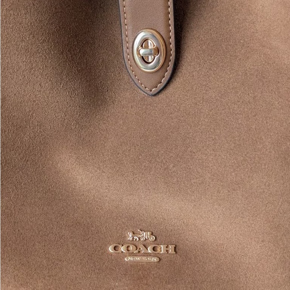 Elegant Brown Suede Shoulder Bag - Picture 4 of 5